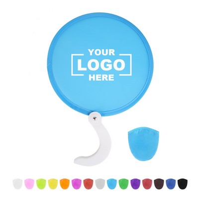 Fold Hand Fan with Handle (Ocean)